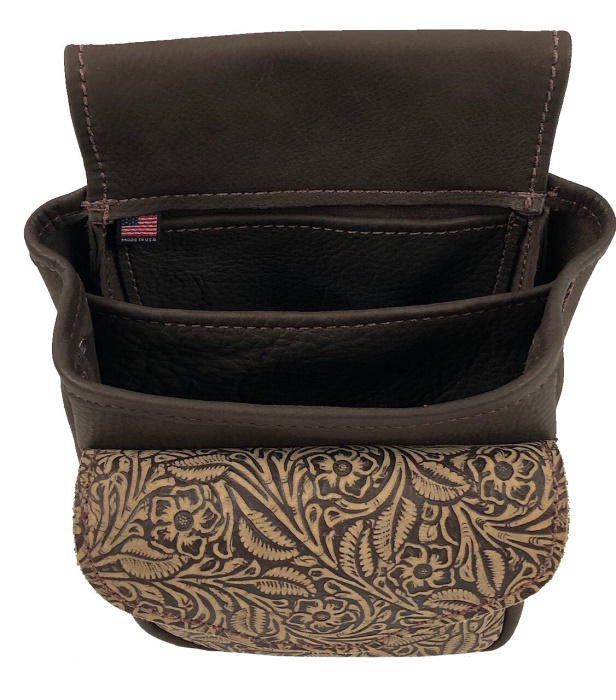 (image for) Floral Embossed Leather Shotgun Shell Bag Deluxe